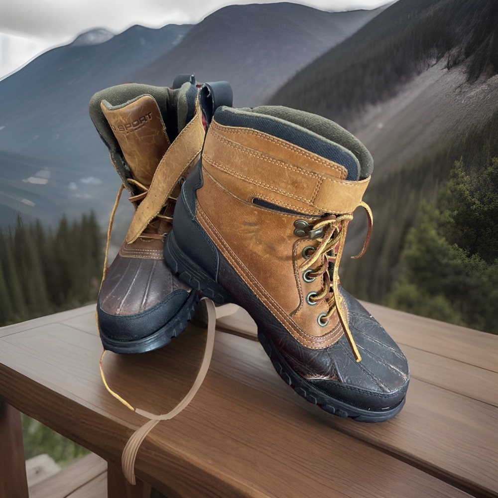 POLO SPORT Duck BOOTS GREAT COND MEN 9.5 D RALPH LAUREN *READ* Snow‎ Work Warm